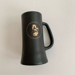 1960's Playboy club beer mug, matte black 6 1/2" tall